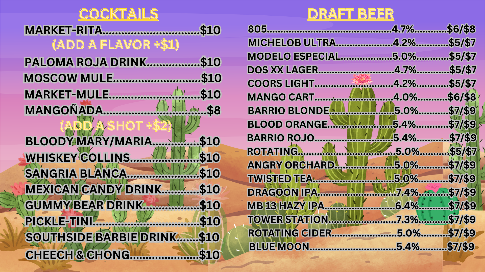 marketbar menu